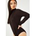 High Neck Cut Out Back Bodysuit