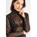 High Neck Mesh Blouse