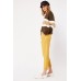 High Waist Partly Cotton Plain Trousers