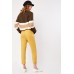 High Waist Partly Cotton Plain Trousers