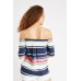 Horizontal Striped Off Shoulder Top