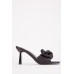 Knotted Ribbed Strap Heeled Mules