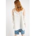 Lace Insert Cold Shoulder Top