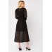 Lace Overlay Long Sleeve Maxi Dress