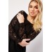 Lace Overlay Long Sleeve Maxi Dress