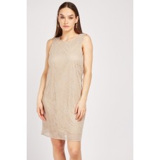 Lace Overlay Shift Dress