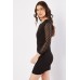 Lace Sleeve Black Mini Dress