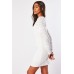 Lace Sleeve White Mini Dress