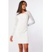 Lace Sleeve White Mini Dress