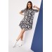 Leaf Print Short Sleeve Mini Dress