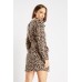 Leopard Print Batwing Sleeve Dress