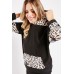 Leopard Print Contrasted Hoodie