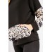 Leopard Print Contrasted Hoodie