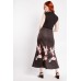 Lily Flower Print Godet Skirt