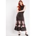 Lily Flower Print Godet Skirt