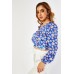 Long Sleeve Floral Crop Top