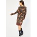 Long Sleeve Printed Shift Dress