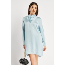 Long Sleeve Silky Mini Dress