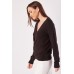 Low Neck Buttoned Knit Cardigan