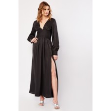 Low Plunge Side Slit Maxi Dress