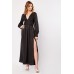 Low Plunge Side Slit Maxi Dress