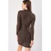 Lurex Metallic High Neck Mini Dress