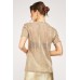 Lurex Sheer Short Sleeve Top