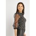 Mesh Sleeve Polka Dot Top