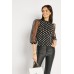 Mesh Sleeve Polka Dot Top