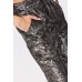 Metallic Floral Pattern Tapered Trousers