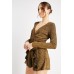 Metallic Frill Trim Playsuit