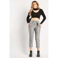 Metallic Insert Belted Trousers