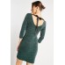 Metallic Insert Tie Up Back Dress