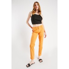 Mid Waist Orange Trousers