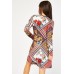 Mix Print Wrap Tunic Dress