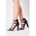 Mock Croc Tie Up Heel Sandals