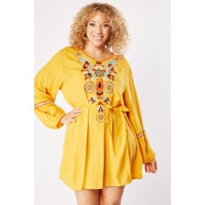 Motif Embroidered Mini Dress