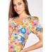 O-Ring Floral Mini Dress