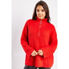 O-Ring Zip Up Knit Jumper