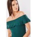 Off Shoulder Frill Hem Lurex Top