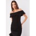 Off Shoulder Frill Hem Lurex Top