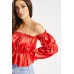 Off Shoulder Red Blouse