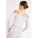 Off Shoulder Ribbed Lilac Top