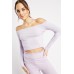 Off Shoulder Ribbed Lilac Top