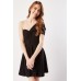 One Shoulder Overlay Swing Dress