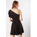 One Shoulder Overlay Swing Dress