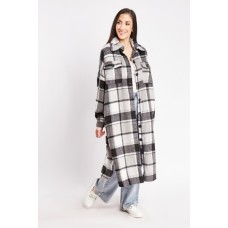 Oversized Midi Checkered Shacket