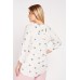 Owl Pattern V-Neck Blouse