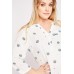 Owl Pattern V-Neck Blouse