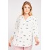 Owl Pattern V-Neck Blouse